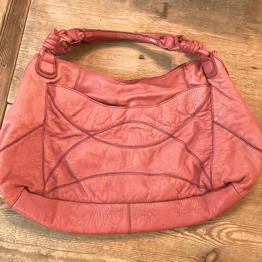 Lucky Penny Anthropologie Distressed Coral handbag